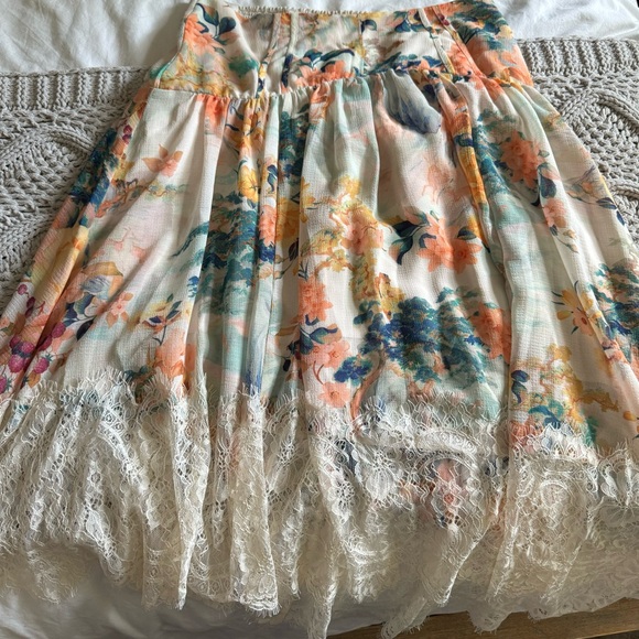 Anthropologie Asymmetrical Lace A-Line Skirt - Picture 7 of 11